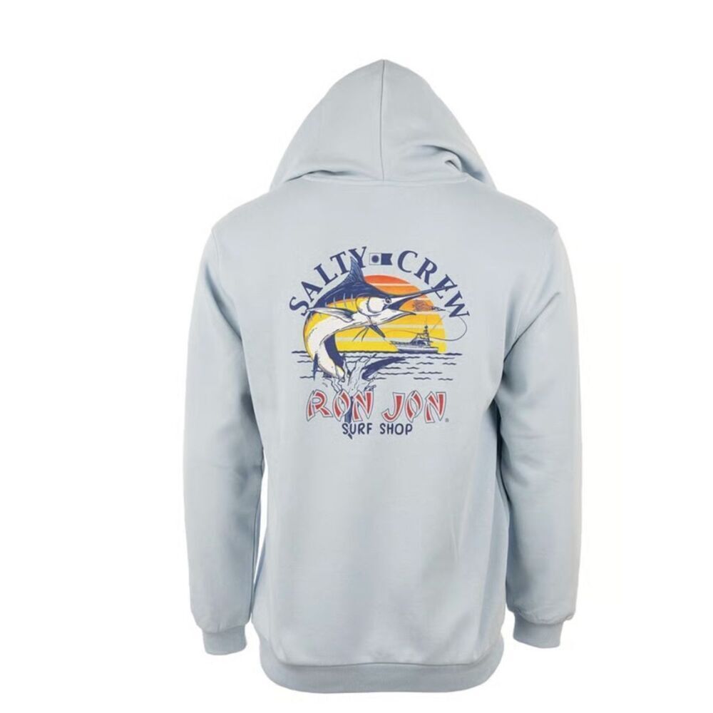 Salty Crew Ron Jon Marlin Chase Hoodie XXL Blue Fog Surf Sweatshirt